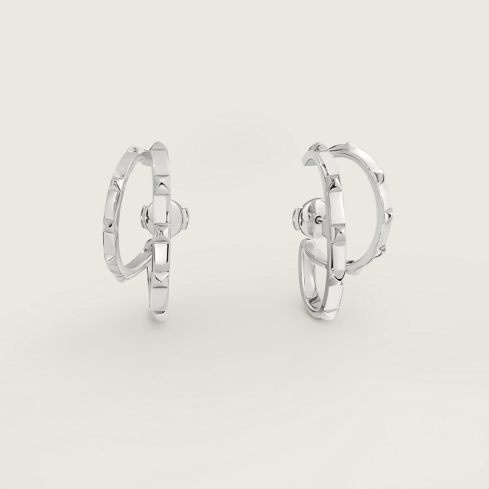 Boucles D'oreilles GAS PARIS - Clous Pendants Plaque Argent - Neuf Sans Emballage - Style Moderne
